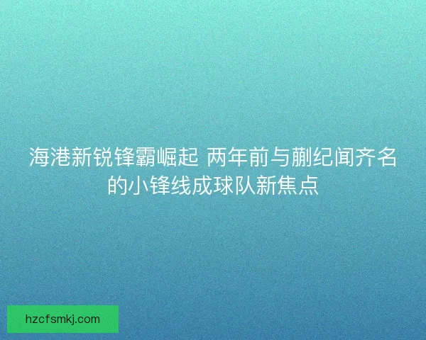 海港新锐锋霸崛起 两年前与蒯纪闻齐名的小锋线成球队新焦点